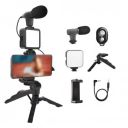 ABTER Shotgun Microphone Vlogging Kit with Cardioid Condenser Mic, Fill Light, Tripod Stand and Mobile Holder | 3.5mm AUX Connection...