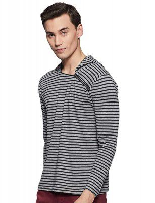 Accelrun Mens Striped Regular Fit T-Shirt