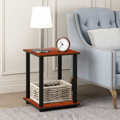 Acco & Deco 2 Tier Wooden Multipurpose Turn-n-Tube Engineered Wood End Table Beside Sofa Side Table Corner Night Stand for Hallway Living Room Bed Room Home Office Color- Teak Natural.