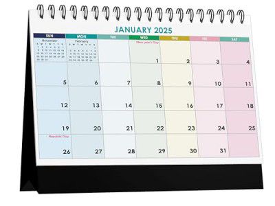 Accuprints Desk Calendar 2025-Size 5.8 x 8.2 inch Standing Desk Calendar, Office Calendar, Flip Desktop Calendar