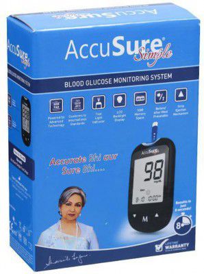 AccuSure SIMPLE WITHOUT STRIPS Glucometer (Black)