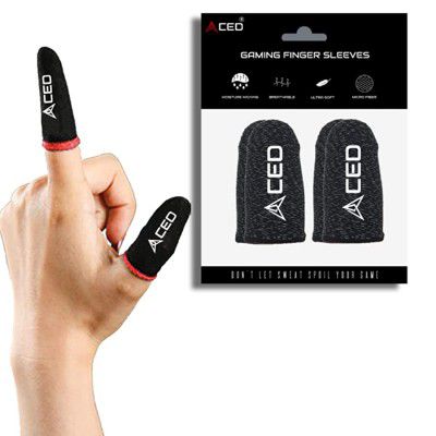 ACED Pubg Anti-Slip Finger Sleeve, Slip-Proof Sweat-Proof Professional Touch Screen Thumbs Finger Sleeve for Pubg Mobile Phone Game Gaming Gloves (2 Pieces)