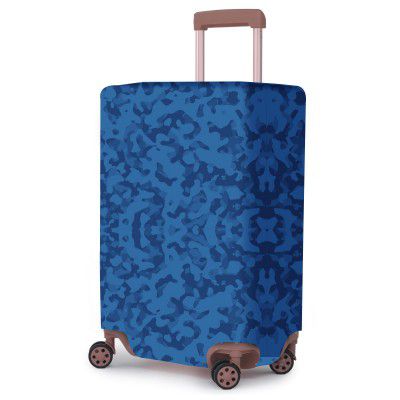 ACEPACK Polyester Fabric Stretchable & Washable Protective Luggage Cover Universal Cabin Size Fit 56 cms - 61 cms & 20" for Hard/Soft Luggage Suitcase (Camo Blue)