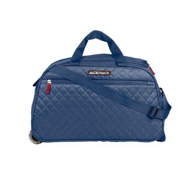 ACEPACK X Verage Cabin Size 20" Polyester Rolling Wheels Duffle Bag for Travel | Luggage Travel Bag for Men & Women (Blue)