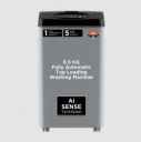 acer 6.5 kg 5 Star Fully Automatic Top Load Washing Machine (Quad Wash, AR65FATLP0EC, AiSense, Grey)...