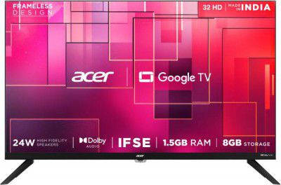 Acer G plus Series (32") HD Ready LED Smart Google TV (black) 2024 Model (AR32HDGGR2841AD)