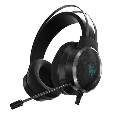 Acer Predator Galea 500 Wired Gaming Headset (Over-The-Head/TrueHarmony 3D Soundscape/Bio-Cellulose Membrane Driver/Uni-Directional Mic/Metallic Black)