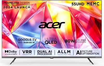 [Extra Rs.2750 OFF] Acer Super Series 55" QLED Ultra HD (4K) Smart Google TV Android (AR55QDXGU2875AT)