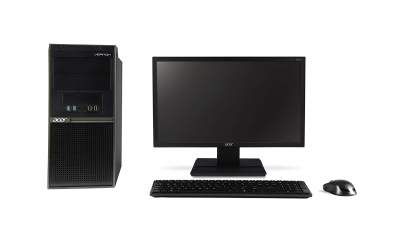 Acer Veriton M200 Desktop with 19.5 inch HD Monitor (Intel Core i3-8100 Processor/4GB/1TB/Window 10 Home 64Bit/Integrated Graphics), Black