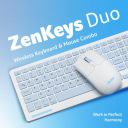 Acer ZenKeys Duo Wireless Keyboard & Mouse Combo | 2.4 GHz + Bluetooth | Rechargeable 500 mAh Type-C | 99-Key Silent Keyboard...