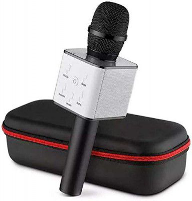 ACESQUARE Q7 Handheld Wireless Mike Multi-Function Bluetooth Karaoke Singing Mic with Microphone Speaker