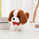 Achintya Electronic Interactive Dog Toy – Plush Puppy Soft Toy for Kids (White & Brown)...