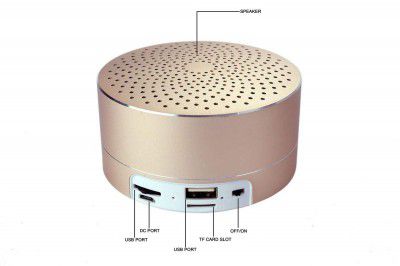 Acid eye BQN01 Golden Bluetooth Speaker with Stereo Amplified Boom Box (Gold)