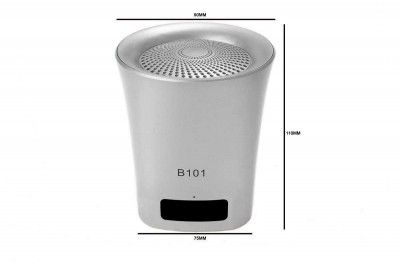 Acid Eye MINI-101 Bluetooth Speaker with Stereo Amplified Boom Box with All Multimedia Feature (Silver)