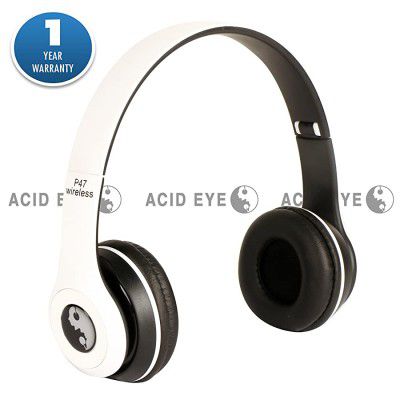 Acid Eye P47 Bluetooth 4.1 Headphone Wireless Headband Earphone Hands Free Music Headset(White)