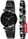 Acnos 4 Colors Magnet Strap Analogue Womens and Girls Watch Sweet Heart 4 Colors Bracelet Combo for Girls & Womens Watch (Set of 2)...