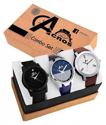 Acnos Analogue Men's Watch (Set of 3 Watch)