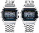 Acnos Brand 2 Combo Digital 4 Colours Vintage Square Dial Unisex Water Resist Watch (WR70)
