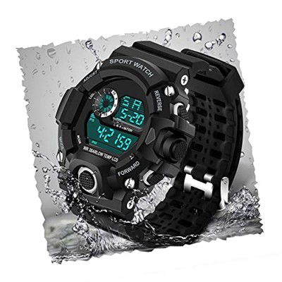 Acnos Digital Watch Shockproof Multi-Functional Automatic Black Color Strap Waterproof Digital Sports Watch