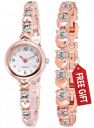 Acnos Girls Special Quality Different Heart Shape Bangle Analog Watch with Rose Gold Bracelet - Pack of 2...