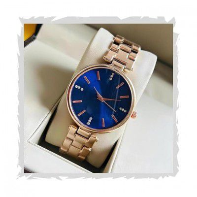 Acnos Premium Girl Wrist Watch Rose Gold Plated Analog Watch Diamond Studded Dial Stylish Bracelet Strap Stainless Steel Band Perfect for Women