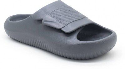 action Lightweight Comfortable Cushioned Stylish Men Slides (Grey , 9)