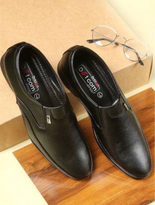 action Lightweight | Comfortable | Synthetic Leather Casuals For Men (Black )