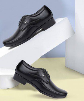 action Synthetic Leather Comfortable Derby Formal Shoes Lace Up Shoes For Men  (Black)