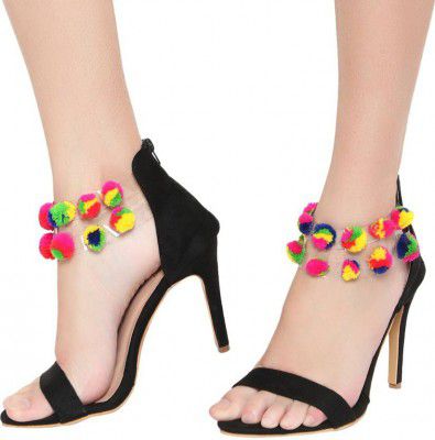 action Women Black Heels Sandal