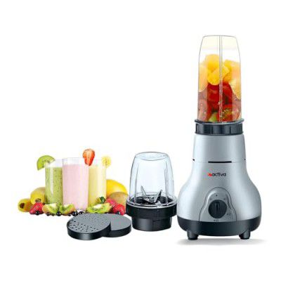ACTIVA Easy Mix Nutri 2 Jar Mixer Grinder Powerful 500 Watt Heavy Duty Motor 2 Years warranty-Black