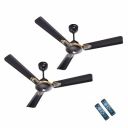 ACTIVA Energia Premium 1200 MM (28W) 380 RPM BLDC Motor Fan With 5 Years Warranty Pack of 2 (MARBEL BLACK)...