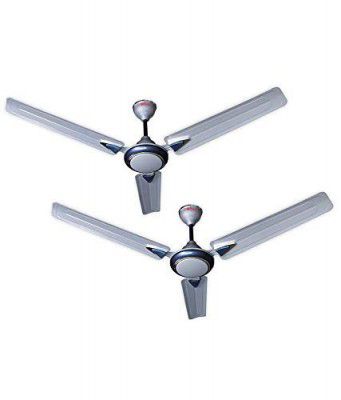 ACTIVA HIGH Speed 390 RPM 1200MM BEE Approved 5 Star Rated Anti DUST Coated Pure Copper Galaxy-1 Ceiling Fan (Silver Blue)-2 Year Warranty Pack of 2
