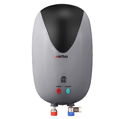 Activa 3 Liters Quick Water Heater Geyser, 3 KVA ISI Cooper Element - Grey & Black