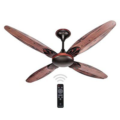 ACTIVA Premium Series Lotus 1200 MM Noiseless 380 RPM High-Speed BLDC Motor (28 Watts) Remote control Wood Ceiling Fan