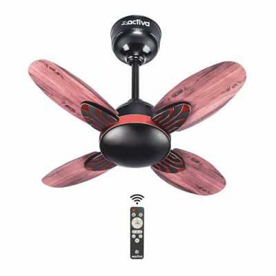 ACTIVA Premium Series Lotus 600 MM Noiseless 850 RPM High-Speed BLDC Motor (28 Watts) with Remote control Wood Ceiling Fan with 5 Years Warranty (SmokeWood)