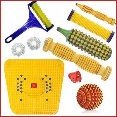 Acupressure Magnetic Foot Mat for Stress and Pain Relief with Tools Combo Kit Set