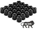 ACUTAS 20 Pcs Car Wheel Universal Tire Stem Covers for Cars, SUVs, Bike and Bicycle, Trucks, Motorcycles Heavy-Duty Valve Cap (Black, 20)...