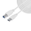 AD NET USB Printer Cable USB 2.0 Type A Male to B Male Scanner Cord USB B Cable High Speed for HP, Canon, Epson, Dell, Brother, Lexmark, Xerox, Samsung etc and Piano, DAC (15 M-White)...