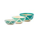 aDai Moroccan Print Green Ceramic Bowls Set of 3 (75ml, 125ml & 200ml)...