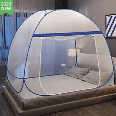 Adbra Polyester Adults Washable Foldable Double Bed with Free Saviours Mosquito Net  (White, Tent)