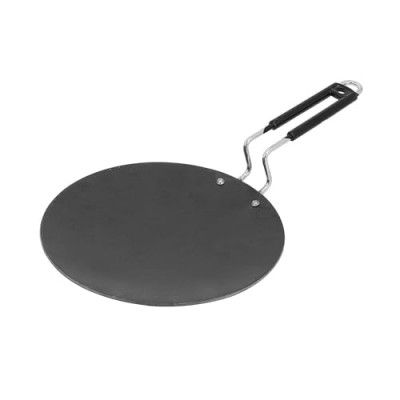 Add2cart Pre-Seasoned Iron Concave Tawa with Silicone Grip for Dosa/Chapathi, 30.48cm/12 in, 1.3 kg
