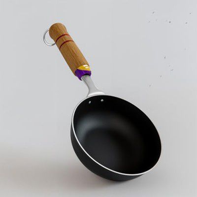 Add2Cart Pre-Seasoned Iron Tadka Pan with Wooden Handle | 19Cm/7.5 Inch, 0.5Kg