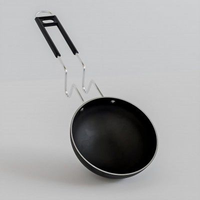 Add2Cart Pre-Seasoned Tadka Pan, Compatible with Gas | (Black Stainless Steel, 400ML)
