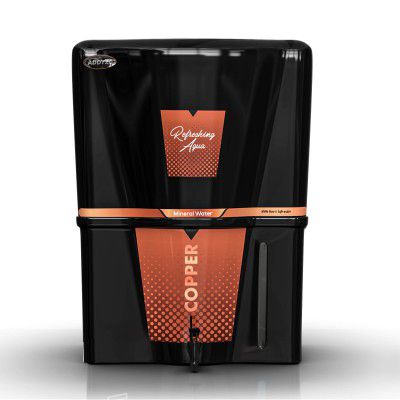 Addyz Alkaline Black Water Purifier with copper effect, Multistage purification+ RO + UF + UV + TDS Control 12L Water Purifiers Ideal for Home, Kitchen, Office (Made In India)
