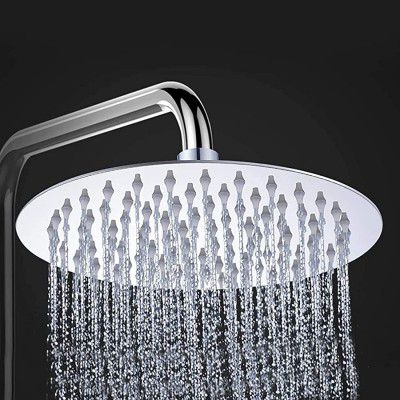 Adeptt D&B Series Stainless Steel 6x6 Round Overhead Shower without Arm (Silver)