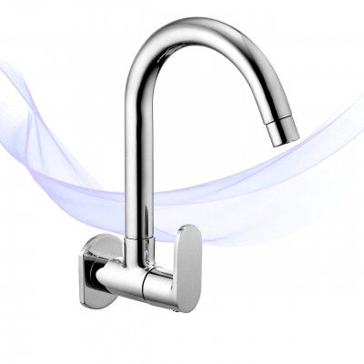 Adeptt Spa Series Kia Sink Cock with Swivel Spout (Silver, Chrome Finish)