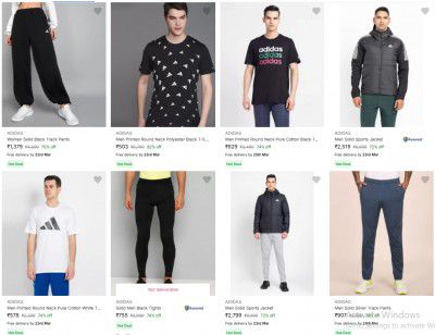 Flipkart : Upto 83% Off | Adidas Clothing And Accessories