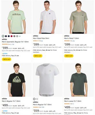 adidas Mens Clothing at Minimum 75% off