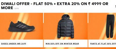 Adidas Diwali Loot Offer | FLAT 60% OFF + Tiple Offer Discount, Details below!