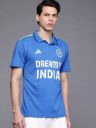 ADIDAS India Cricket ODI Fan Jersey Men Printed Polo Neck Polyester Blue T-Shirt...